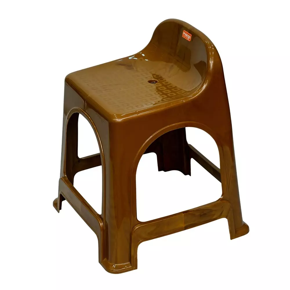 Mango Tik Tok Stool Sandal Wood 140 Kg Load Bearing Capacity Polypropylene Plastic for Shops & Store Use
