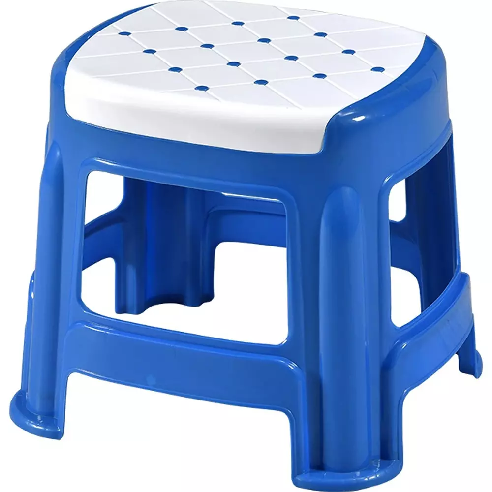swagath-stool-plastic-27x315x28-cm-530-g-white-seat-with-blue-body-pre-assembled-for-cafeteria-kitchen-houeshold-work-and-outdoor-use-pack-of-4-pcs
