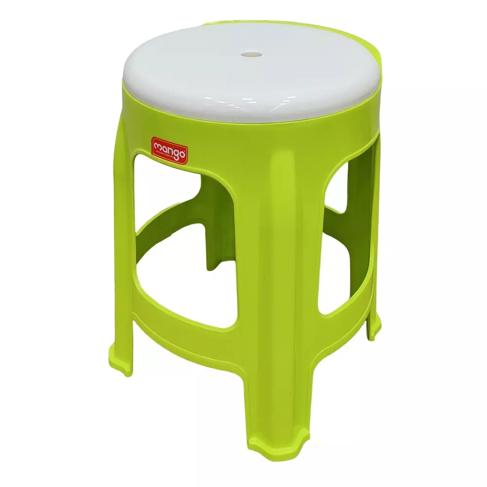Mango GEM Plastic Stool Citrus Green Round for Indoors & Outdoors