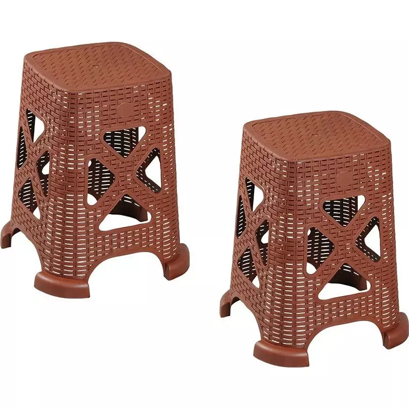 Swagath Plastic Sitting Stool Brown Color for kitchen, Bathroom and Household work, Smarty (Pack of 2 Pcs)