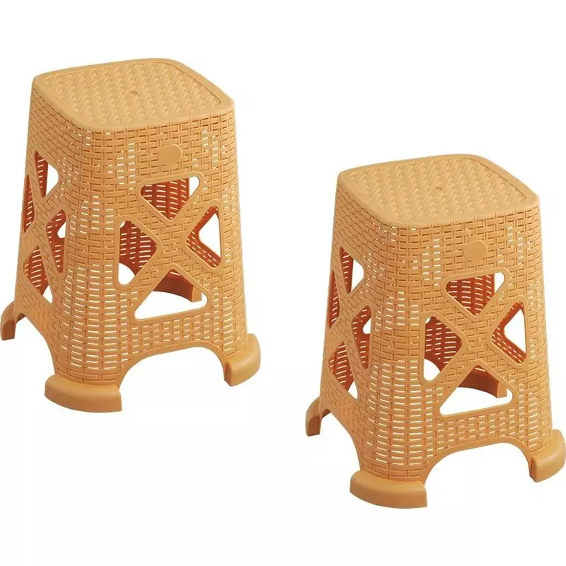 Swagath Plastic Sitting Stool Amber Gold Color for kitchen, Bathroom and Household work, Smarty (Pack of 2 Pcs)