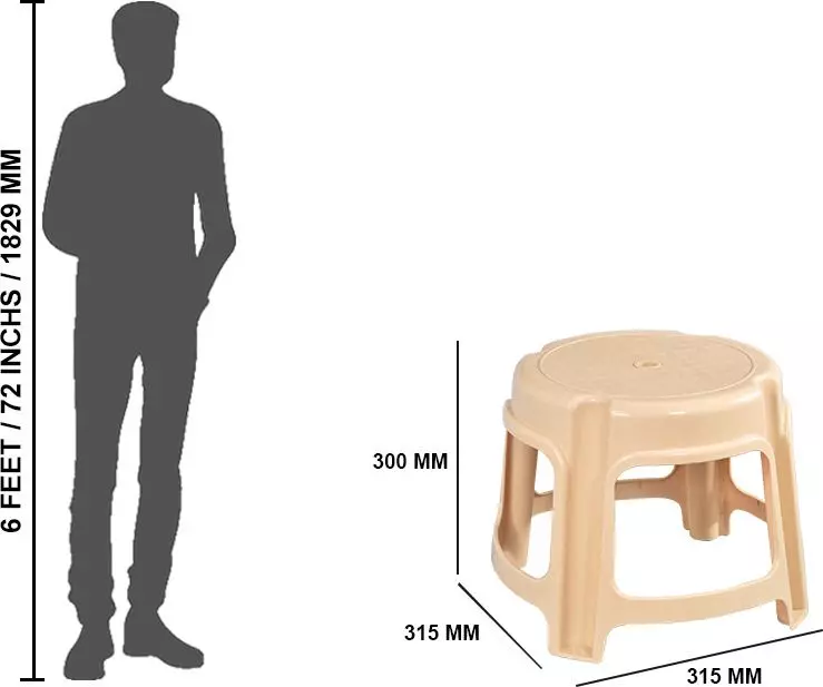 swagath-bathroom-stool-round-shape-4-legs-plastic-glossy-finish-80-kg-load-capacity-marble-beige-for-bathroom-use-ps-03-pack-of-4-pcs