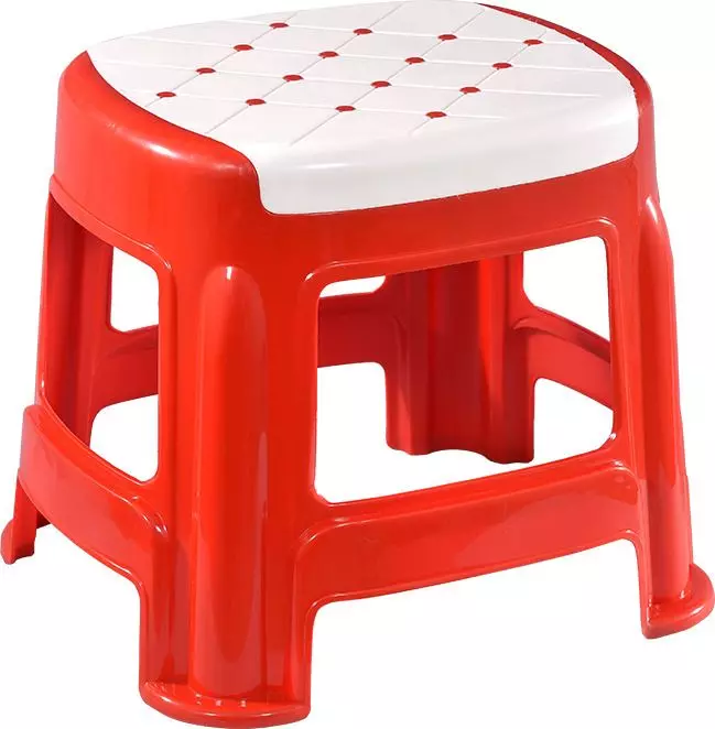 swagath-stool-rectangle-shape-4-legs-plastic-glossy-finish-70-kg-load-capacity-white-seat-with-red-body-cosmo-m-pack-of-4-pcs