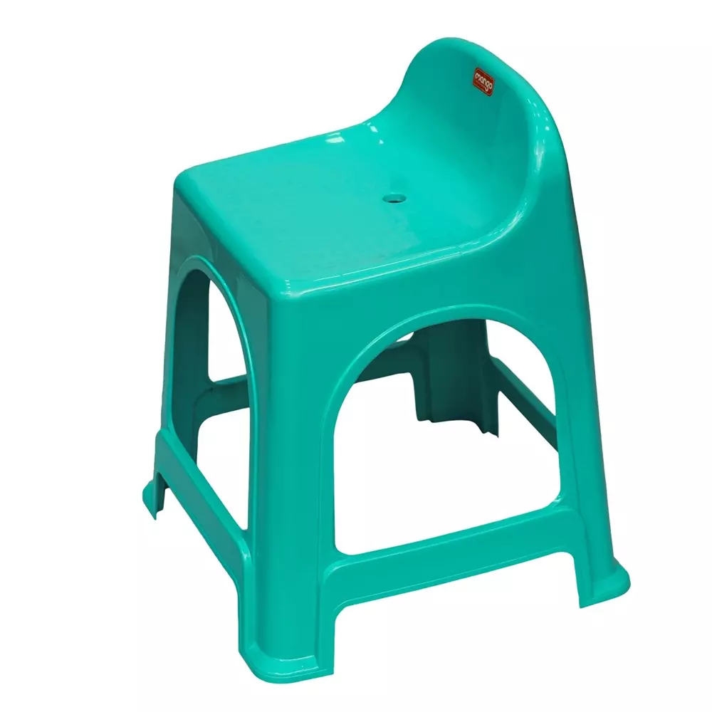 Mango Tik Tok Stool Marina Blue 140 Kg Load Bearing Capacity Polypropylene Plastic for Shops & Store Use