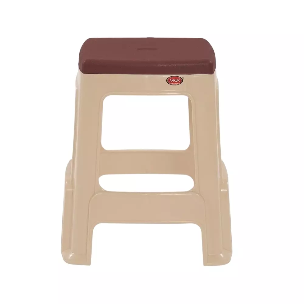 Ankur Ceetto Stool High Grade Polypropylene Virgin Plastic Body and Beige Color for Homes, Shops & More