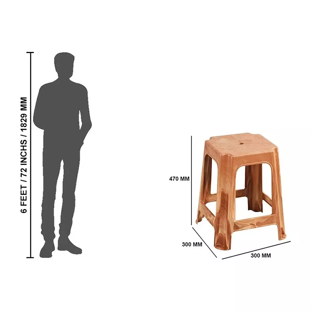 swagath-plastic-stool-square-shape-80-kg-maximum-load-capacity-sandalwood-color-pack-of-2-pcs-stl-02-sw-2