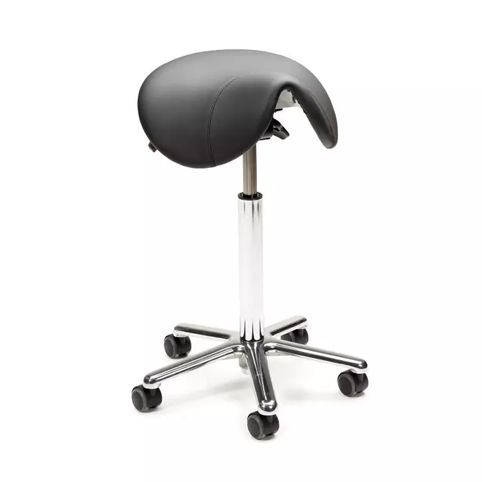 Treston Black Leather Stool 120 Kg Weight Capacity, SADDLE AL ESD