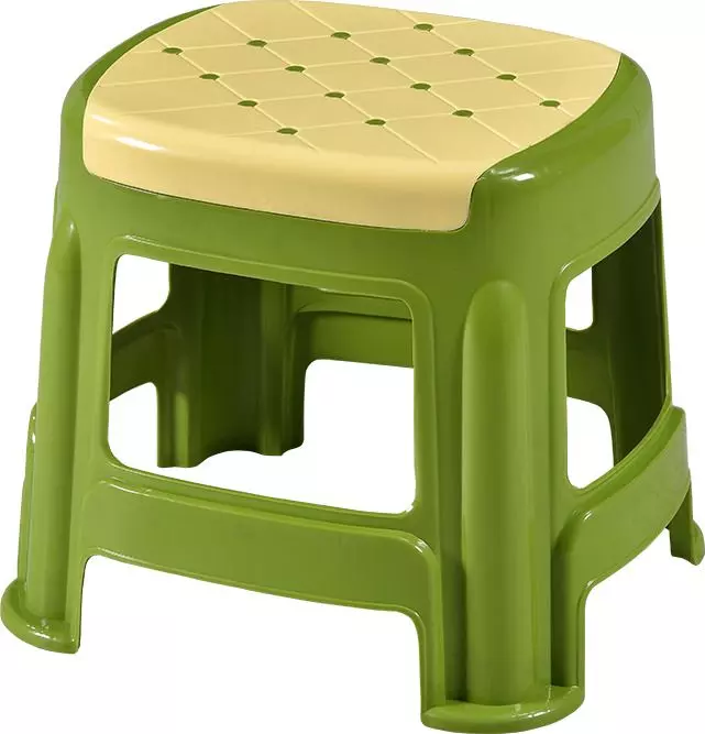 swagath-stool-rectangle-shape-4-legs-plastic-glossy-finish-70-kg-load-capacity-ivory-seat-with-green-body-cosmo-m-pack-of-2-pcs