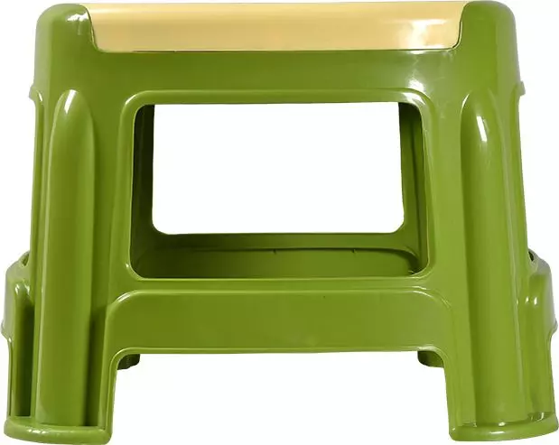 swagath-stool-rectangle-shape-4-legs-plastic-glossy-finish-70-kg-load-capacity-ivory-seat-with-green-body-cosmo-m-pack-of-2-pcs