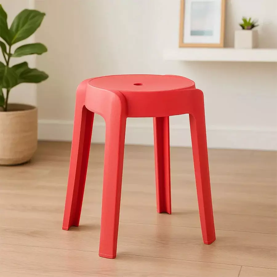 nilkamal-twist-plastic-stool-bright-red-color