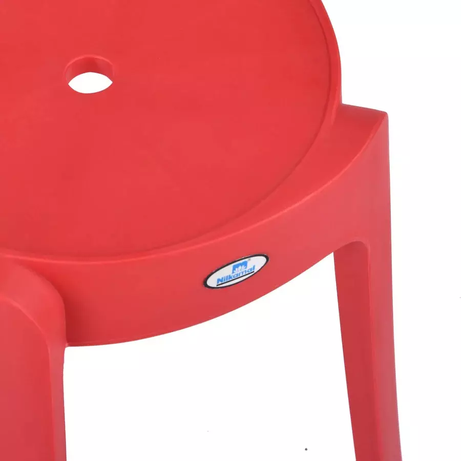 nilkamal-twist-plastic-stool-bright-red-color