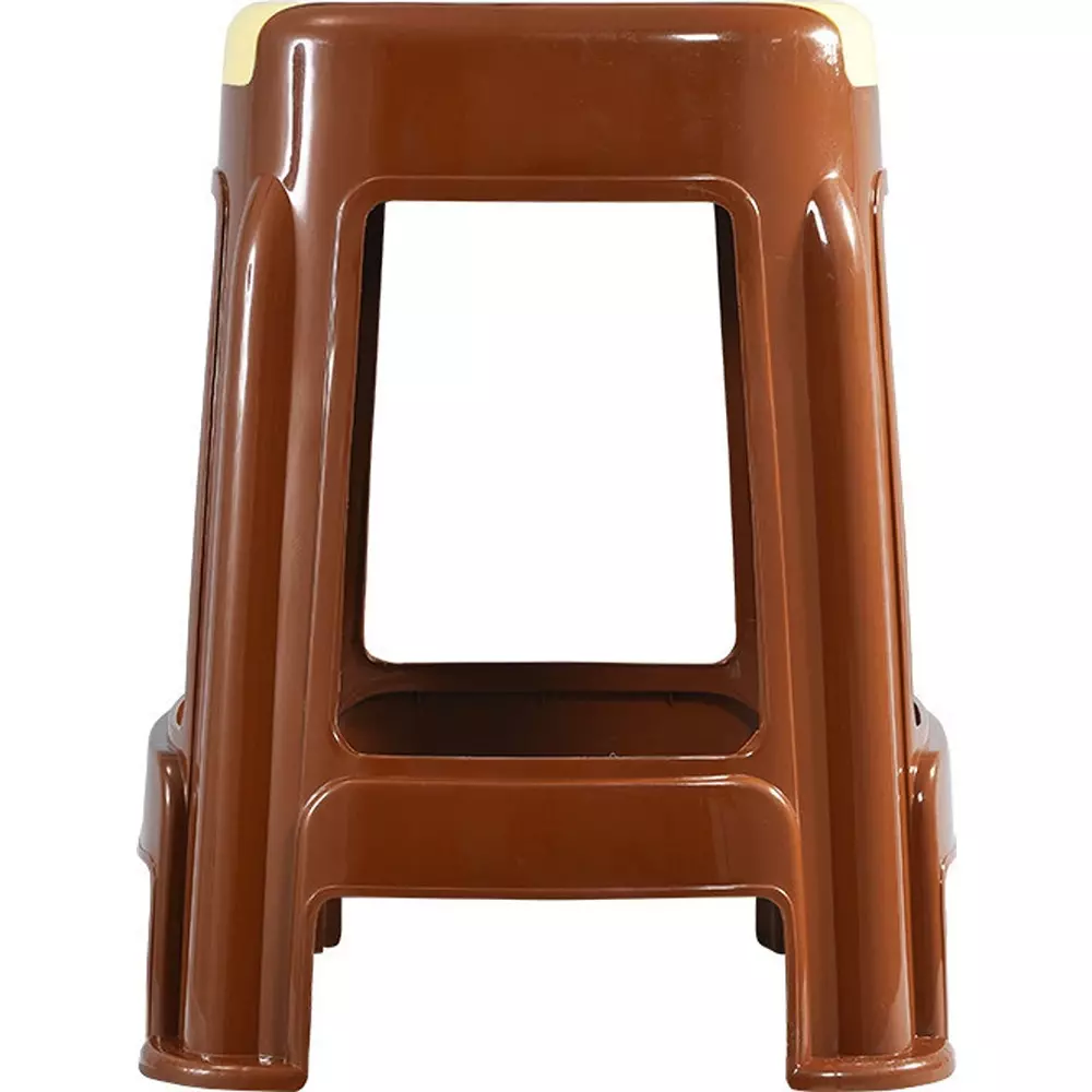 swagath-stool-plastic-45x295x295-cm-12-kg-ivory-seat-with-brown-body-pre-assembled-for-cafeteria-kitchen-houeshold-work-and-outdoor-use