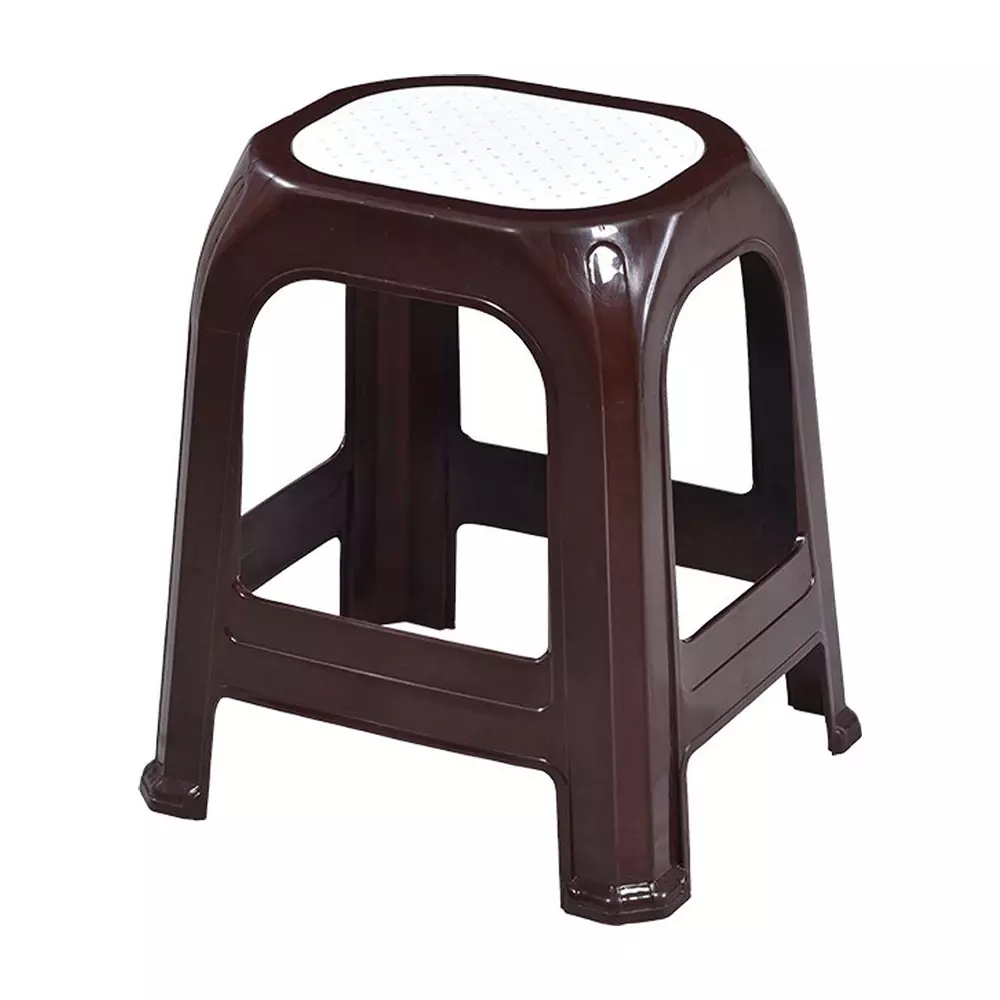 Swagath STL Stool Plastic Sandal Wood 47x28x34 cm Size for Kitchen, Houeshold, Bathroom, Outdoor & Cafeteria Use, STL-06-SB-1