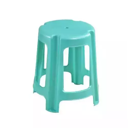Swagath Green Plastic Round Stool for Indoor, Outdoor & Cafeteria (Set of 4)