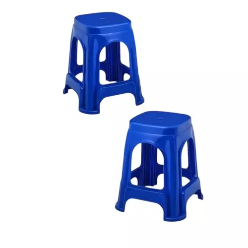 Maharaja Stackable Stool Blue Polypropylene for Home, School, Garden & Office, Jupiter_Blue-PK2 (Pack of 2 Pcs)