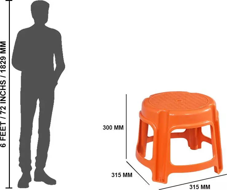 swagath-bathroom-stool-round-shape-4-legs-plastic-glossy-finish-80-kg-load-capacity-orange-for-bathroom-use-ps-03-pack-of-4-pcs