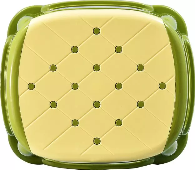 swagath-stool-rectangle-shape-4-legs-plastic-glossy-finish-70-kg-load-capacity-ivory-seat-with-green-body-cosmo-m