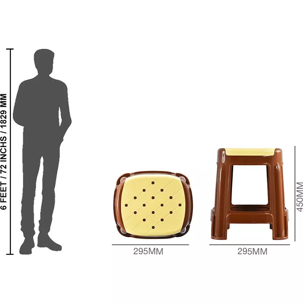 swagath-stool-plastic-45x295x295-cm-12-kg-ivory-seat-with-brown-body-pre-assembled-for-cafeteria-kitchen-houeshold-work-and-outdoor-use-pack-of-2-pcs