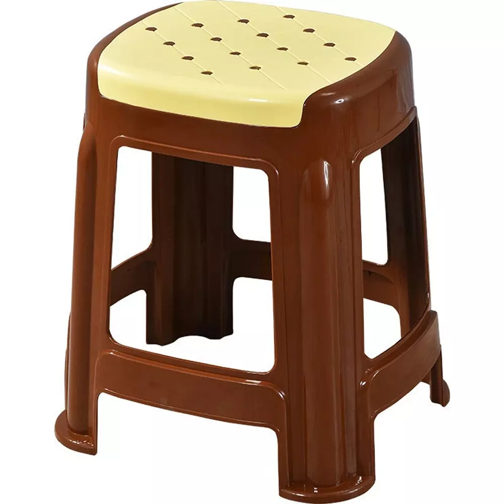 swagath-stool-plastic-45x295x295-cm-12-kg-ivory-seat-with-brown-body-pre-assembled-for-cafeteria-kitchen-houeshold-work-and-outdoor-use-pack-of-2-pcs