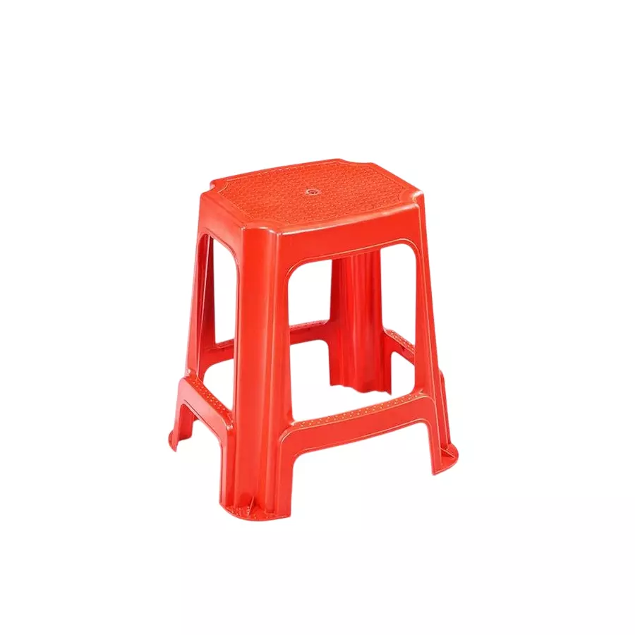 Swagath STL Rectangular Stool Plastic Red 54x37x31 cm Size for Outdoor & Cafeteria Use, STL-05-BR-1