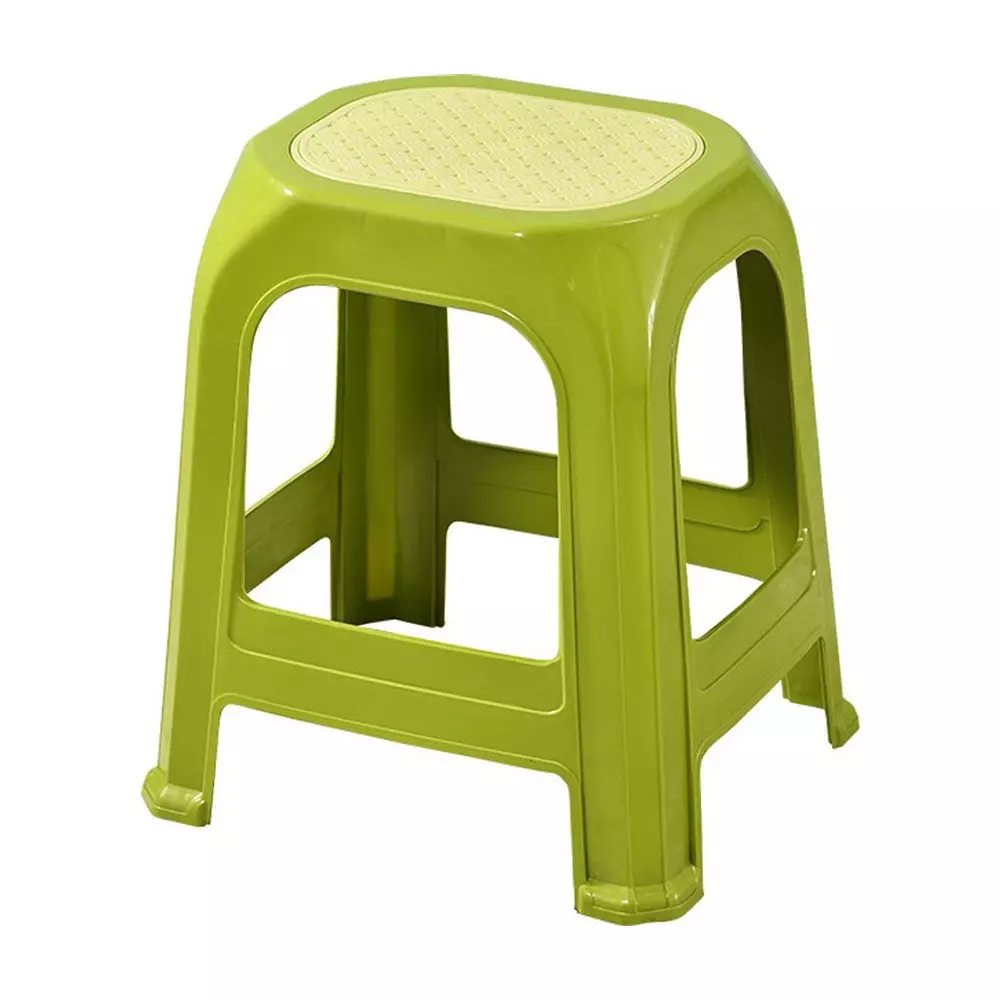 Swagath STL Rectangular Stool Plastic Green 47x28x34 cm Size for Kitchen, Houeshold, Bathroom, Outdoor & Cafeteria Use, STL-06-MHGN-1