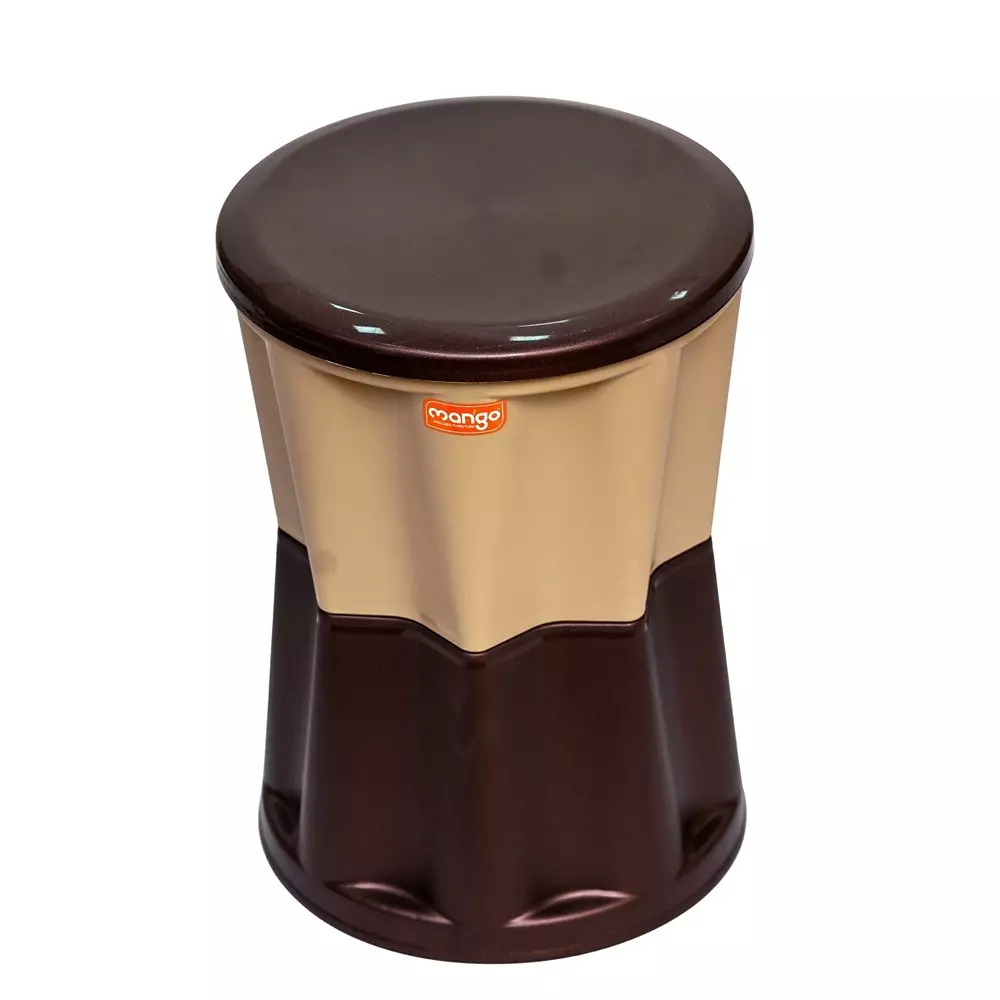 Mango SALT Plastic Stool 304.8x381x431.8 mm Ash Plaza Top / Weather Brown