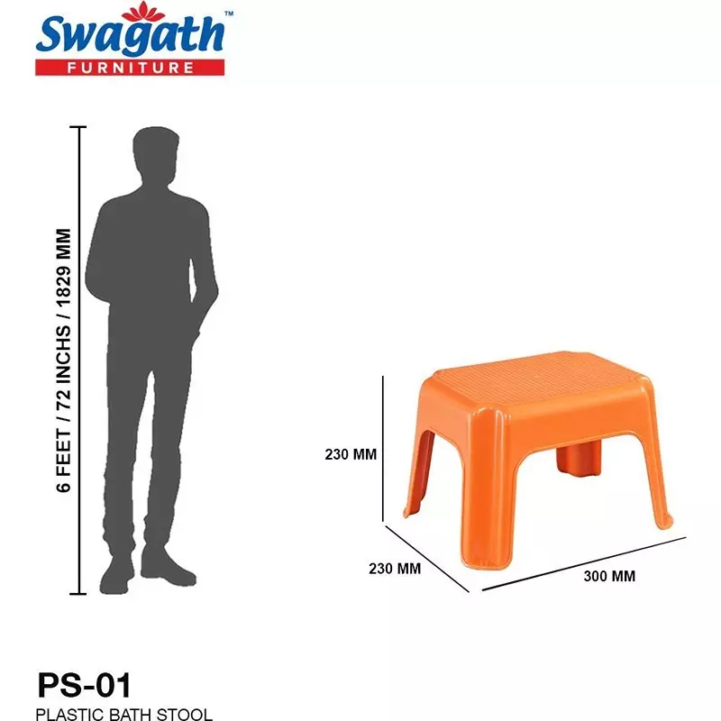 swagath-plastic-stool-orange-color-for-bathroom-ps-01-series-pack-of-4-pcs