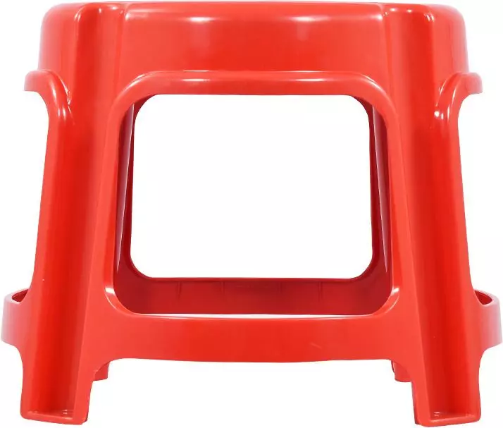 swagath-bathroom-stool-round-shape-4-legs-plastic-glossy-finish-80-kg-load-capacity-red-for-bathroom-use-ps-03