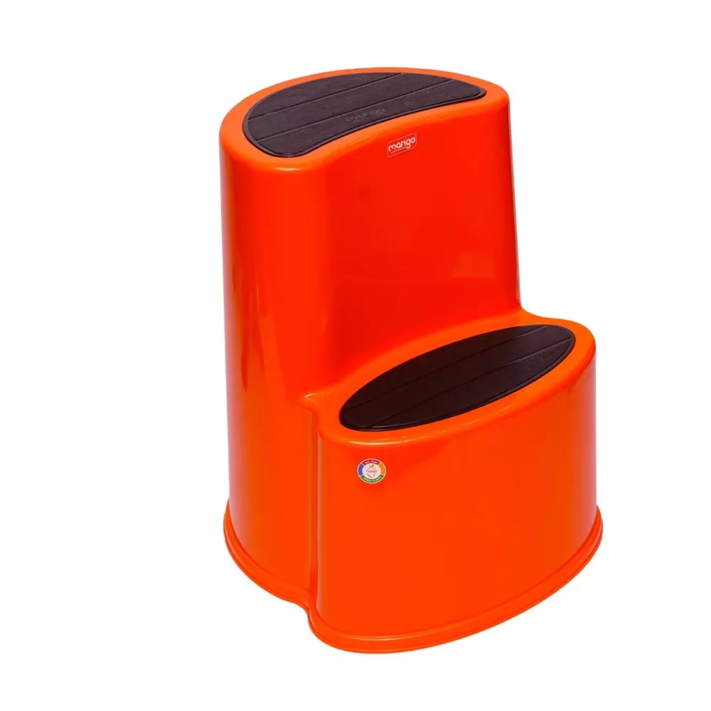 Mango Murfi Stool Orange 220 Kg Load Bearing Capacity Polypropylene Plastic for Shops & Store Use