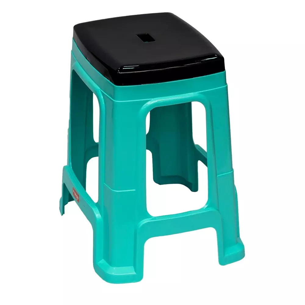 Mango Sunday Stool Marina Blue 100 Kg Load Bearing Capacity Polypropylene Plastic for Shops & Store Use