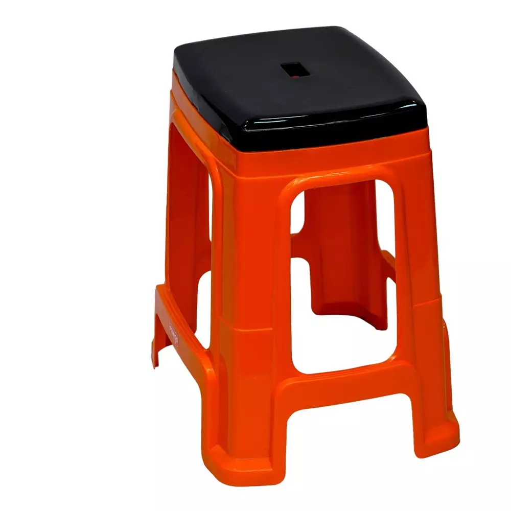 Mango Sunday Stool Orange 100 Kg Load Bearing Capacity Polypropylene Plastic for Shops & Store Use