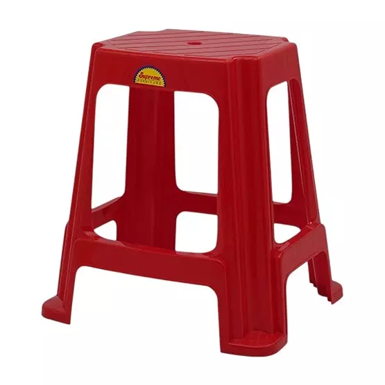 SUPREME Plastic Stool Red Suitable for Indoors and Outdoors, DIGI