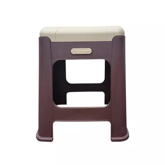 SUPREME Plastic Stool Brown Beige Suitable for Indoors and Outdoors, STORM