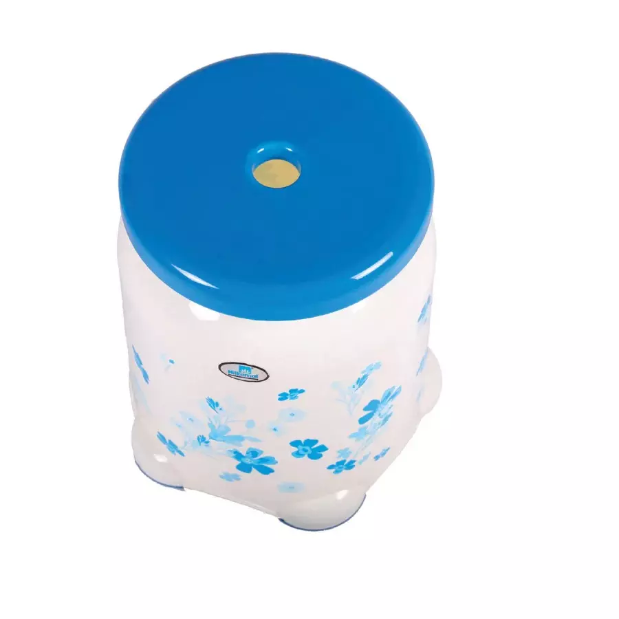 nilkamal-stl-plastic-stool-floral-cream-bright-blue-color