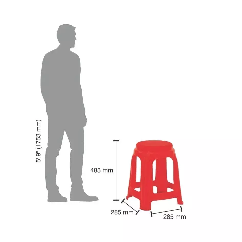 italica-plastic-stool-19-inch-4826-mm-red-color-999-9702