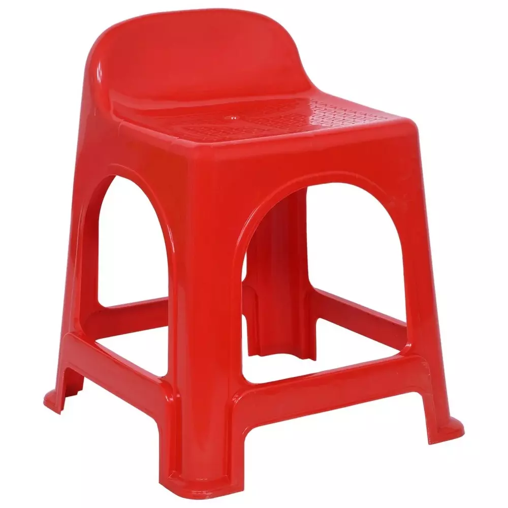Italica Plastic Rest Stool Red Color, 9738