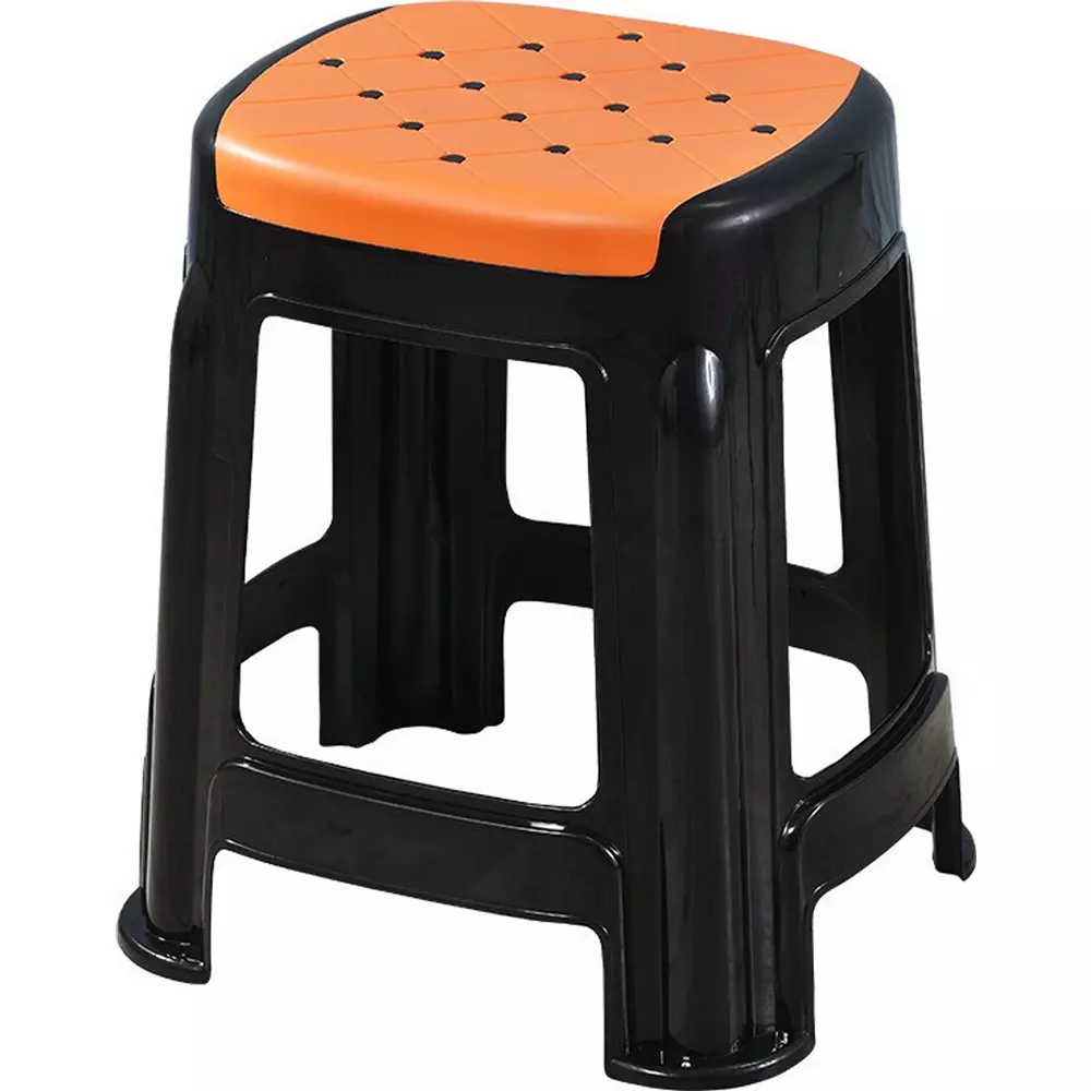 swagath-stool-plastic-45x295x295-cm-12-kg-orange-seat-with-black-body-pre-assembled-for-cafeteria-kitchen-houeshold-work-and-outdoor-use