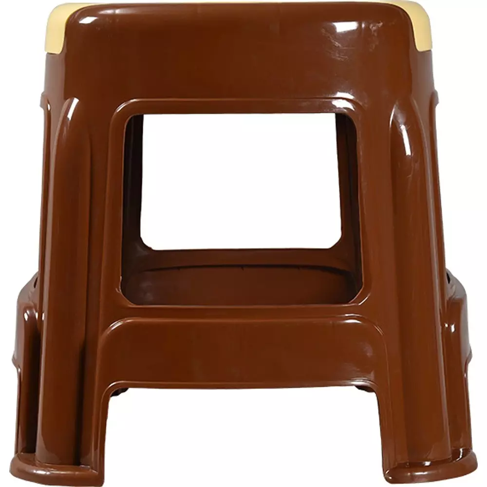 swagath-stool-plastic-27x315x28-cm-530-g-ivory-seat-with-brown-body-pre-assembled-for-cafeteria-kitchen-houeshold-work-and-outdoor-use-pack-of-4-pcs