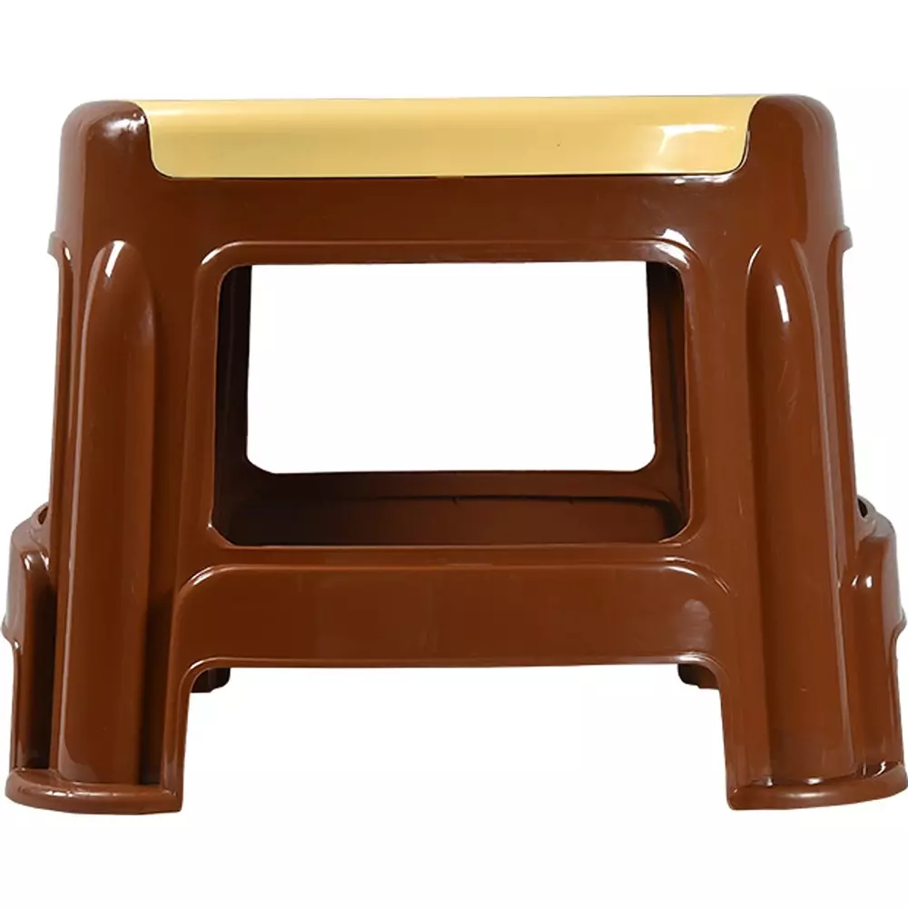 swagath-stool-plastic-27x315x28-cm-530-g-ivory-seat-with-brown-body-pre-assembled-for-cafeteria-kitchen-houeshold-work-and-outdoor-use-pack-of-4-pcs