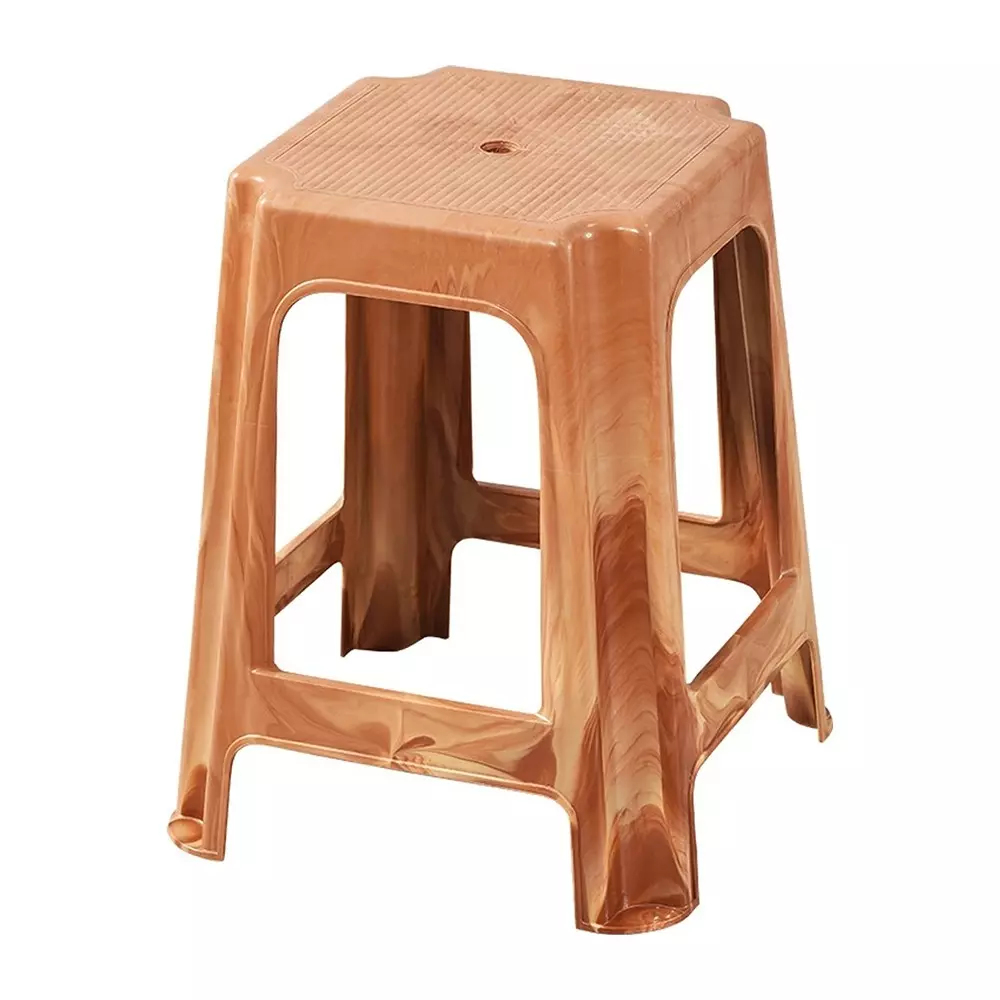 Swagath Plastic Stool Square Shape 80 Kg Maximum Load Capacity Sandalwood Color, STL-02-SW-1