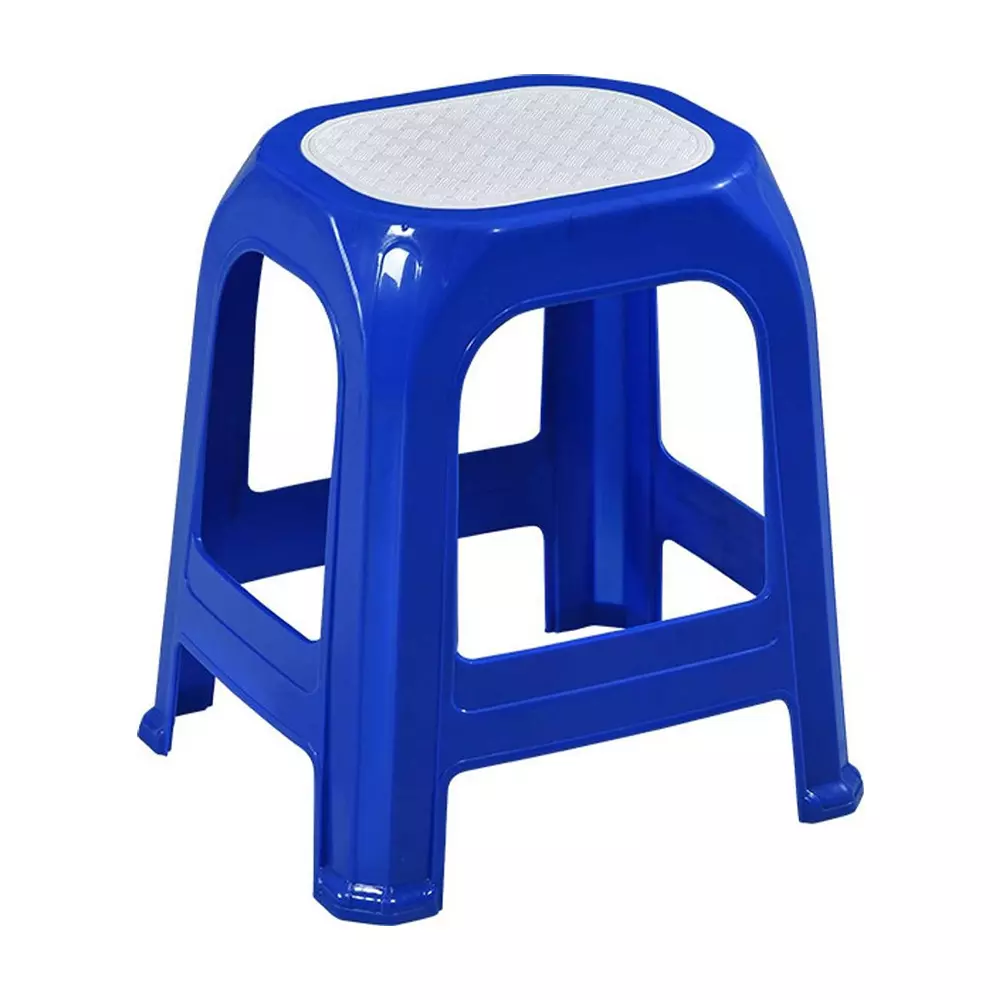 Swagath STL Stool Plastic Blue 47x28x34 cm Size for Kitchen, Houeshold, Bathroom, Outdoor & Cafeteria Use, STL-06-BL-1