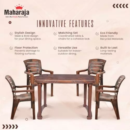 maharaja-4-seater-chair-dining-table-kit-with-arm-rest-teakwood-plastic-for-home-school-garden-office-din_101_teakwood-4
