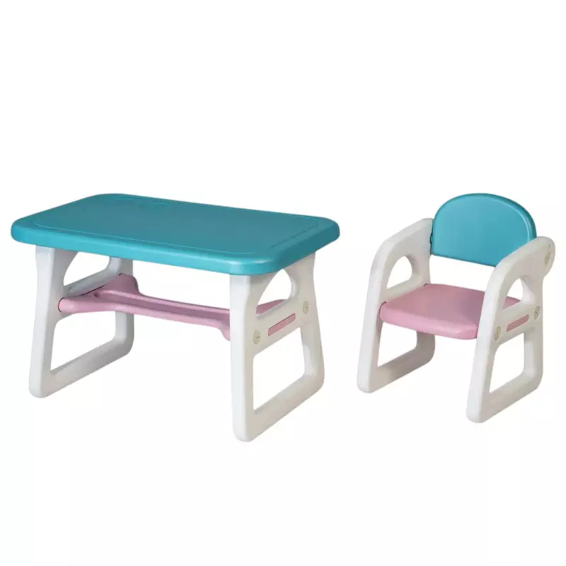 SUPREME Plastic Kids Chair with Table Set Blue & White, BAMBINO