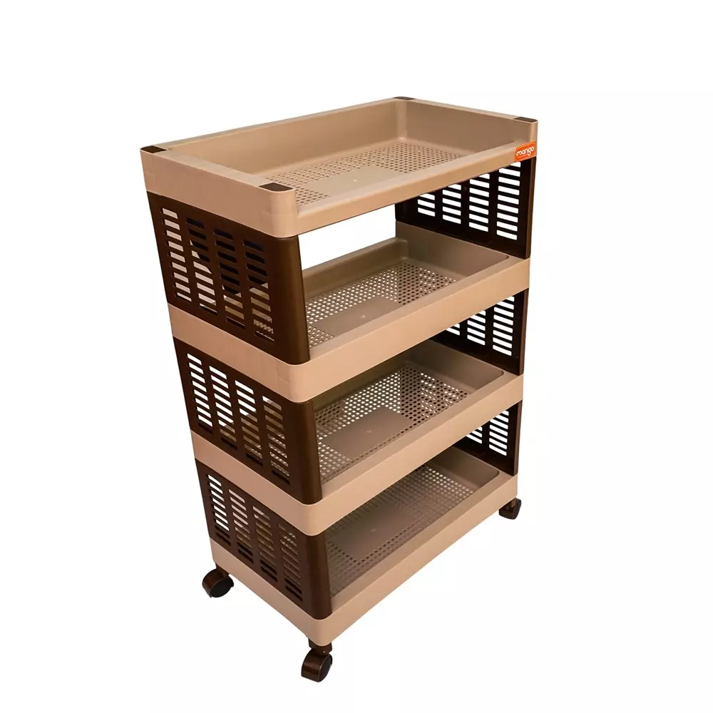 Mango 4 Slot Big Multi-Purpose Rack 7721.6x17399x23241 mm, Dark Beige
