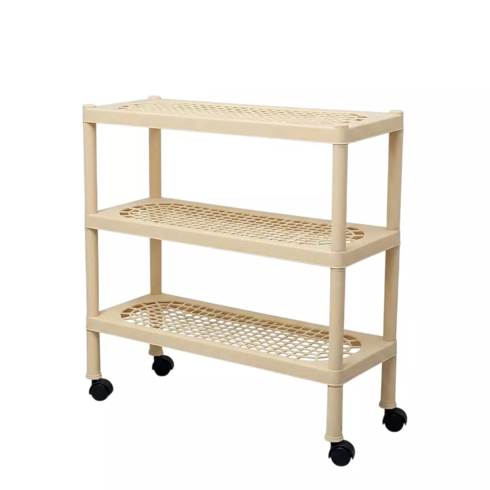 Ankur Spacemaker Rack-3 High Grade Polypropylene Virgin Plastic Body and Cream Color for Homes, Shops & More, FG06010A26