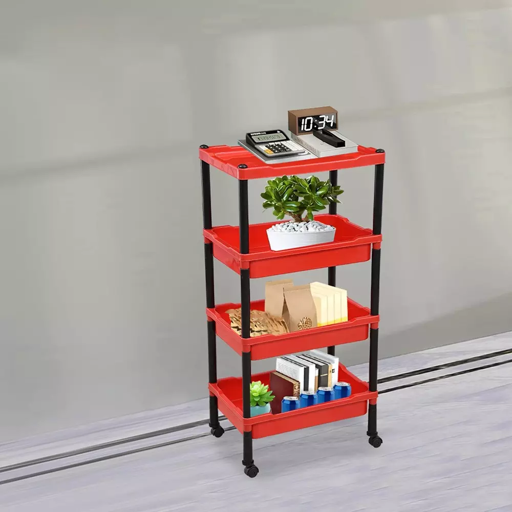 swagath-wheel-type-4-shelves-plastic-furniture-trolley-red-for-fruits-vegetables-clothes-books-trl-04-br-4-pack-of-5