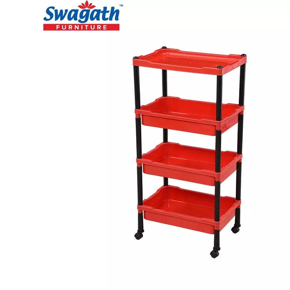 swagath-wheel-type-4-shelves-plastic-furniture-trolley-red-for-fruits-vegetables-clothes-books-trl-04-br-4-pack-of-5