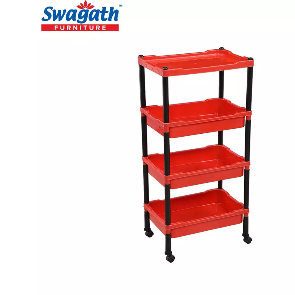 swagath-wheel-type-4-shelves-plastic-furniture-trolley-red-for-fruits-vegetables-clothes-books-trl-04-br-4-pack-of-5