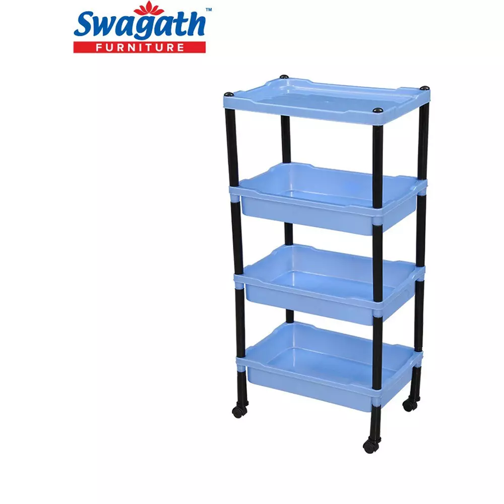 swagath-wheel-type-4-shelves-plastic-furniture-trolley-blue-for-fruits-vegetables-clothes-books-trl-04-lpbl-4-pack-of-5