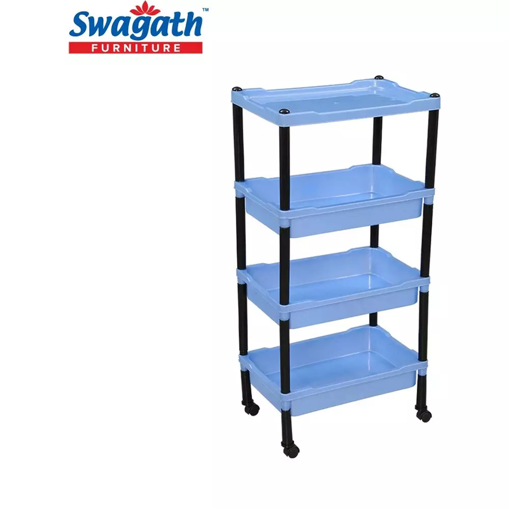 swagath-wheel-type-4-shelves-plastic-furniture-trolley-blue-for-fruits-vegetables-clothes-books-trl-04-lpbl-4-pack-of-5